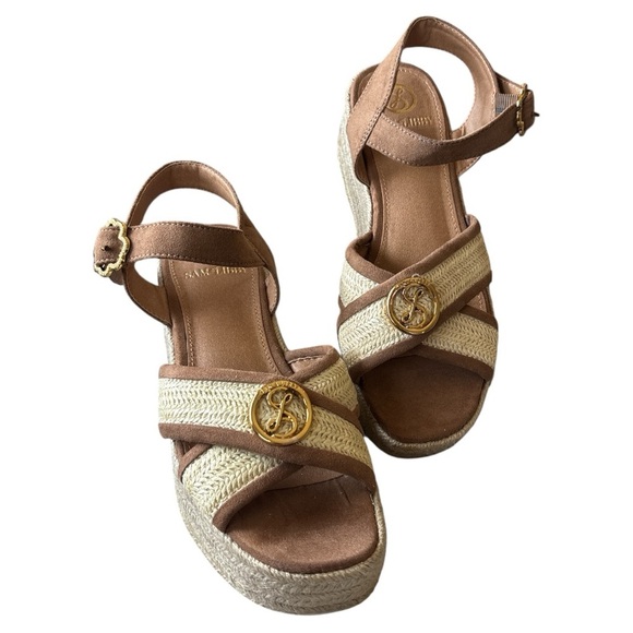 Sam & Libby Brown and Cream Espadrille Wedges - Picture 9 of 10